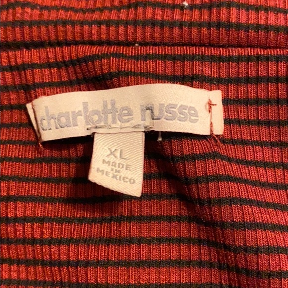 Charlotte Russe maroon x top - Picture 2 of 2